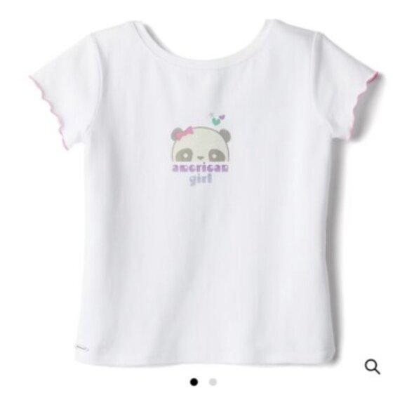 American Girl Cute At Heart Panda Tee T-Shirt White Girls Size XS (6) - Picture 1 of 8